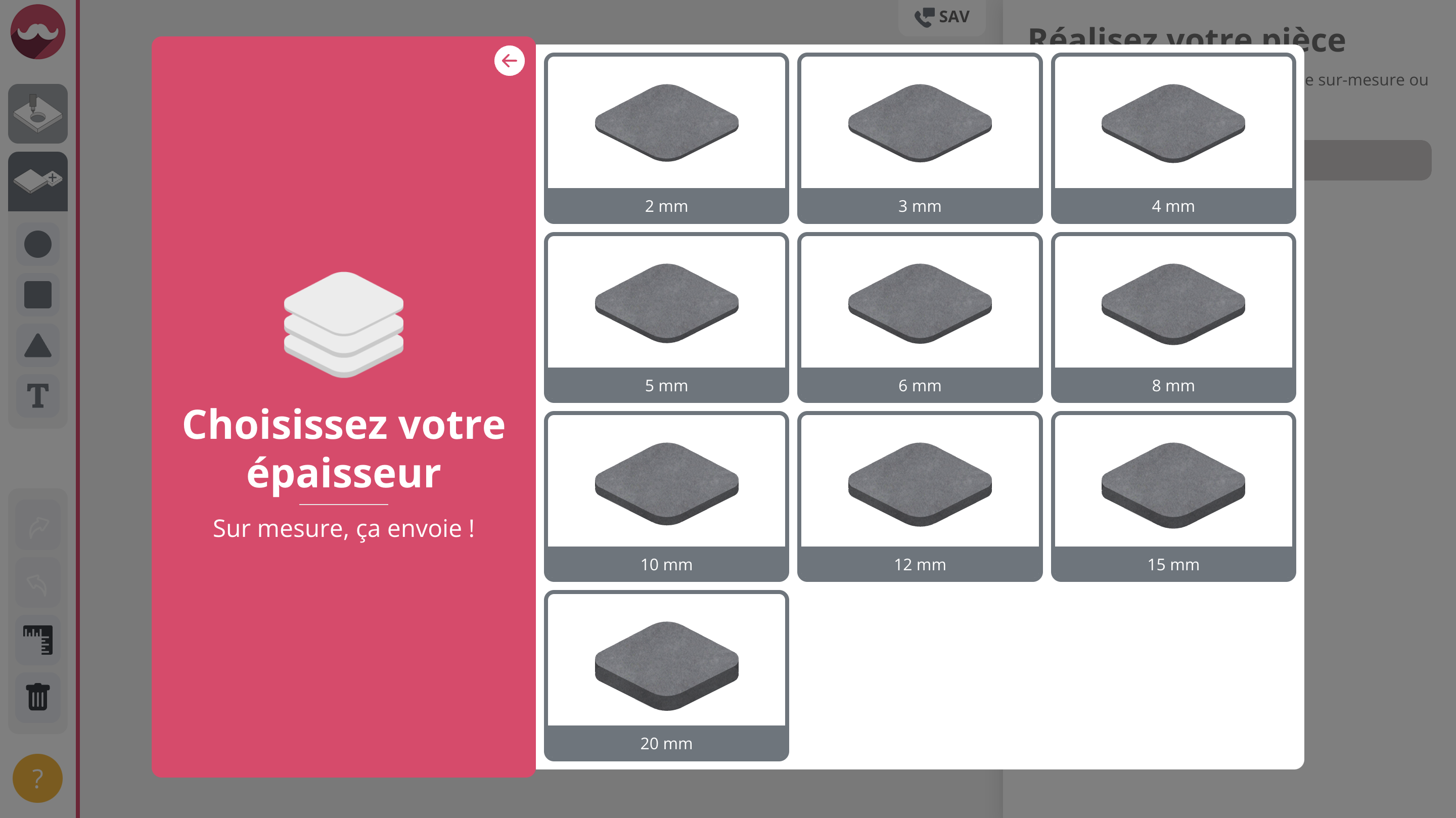 Étape 5 : Définir l'épaisseur de la pièce