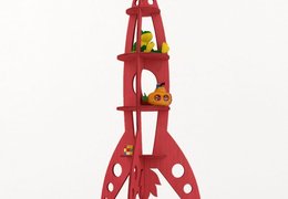 Originale und langlebige Rakete: ein maßgeschneiderter Holzbücherregal für Kinder!