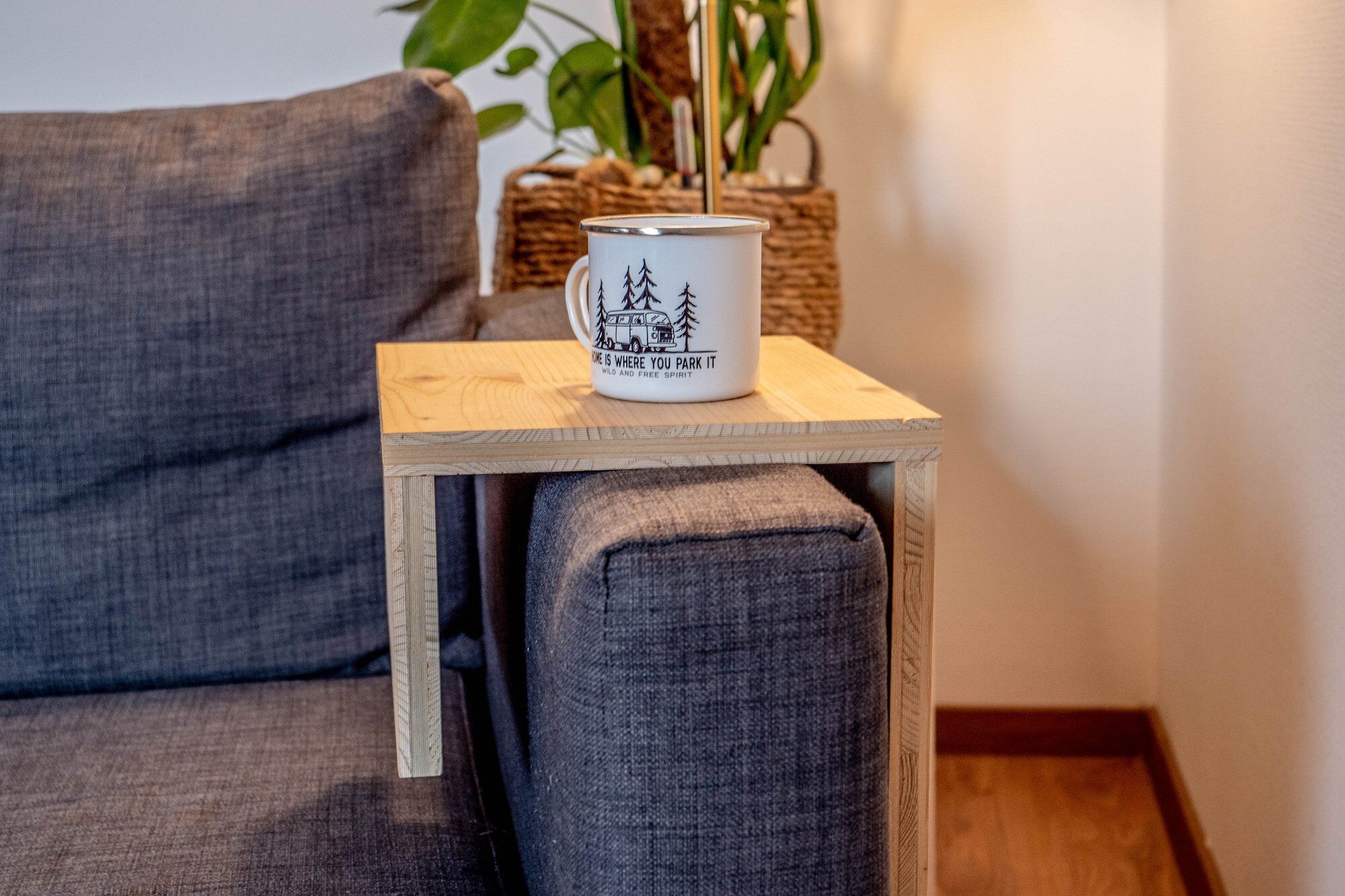 Wood DIY Month: How to Make a Custom Wooden Sofa Arm Table 🛋️