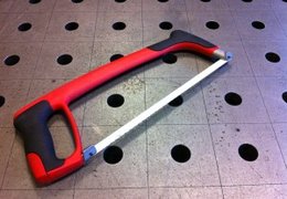 Cutting with a hacksaw