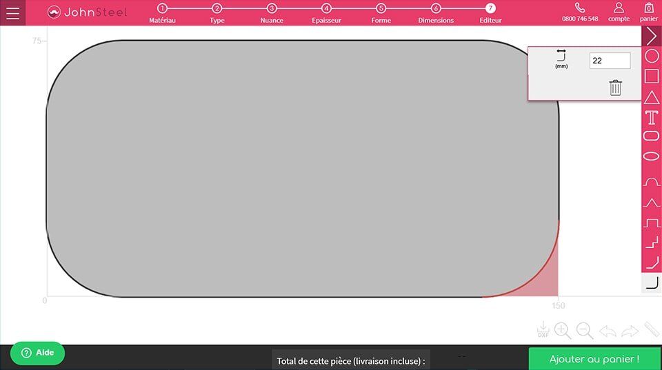 How to cut complex shapes with the configurator at John Steel?