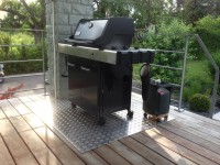 Protégez votre terrasse avec une protection de sol pour barbecue en aluminium larmé !