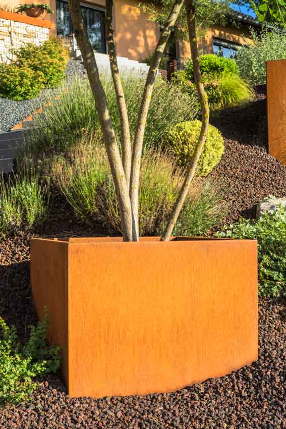 Protection for corten steel planters