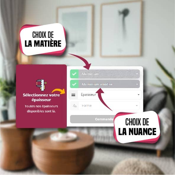 Choix de la matière et de la nuance