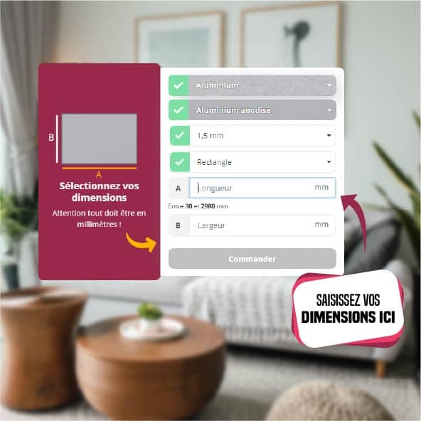 Définir les dimensions de votre plaque