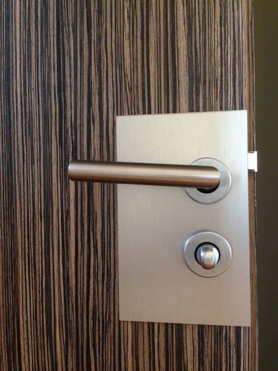 plaque pour poigné de porte en aluminium anodisé