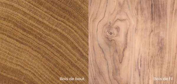 différence entre le bois de bout et le bois de fil