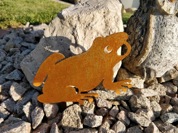 Grenouille en acier corten rouillé